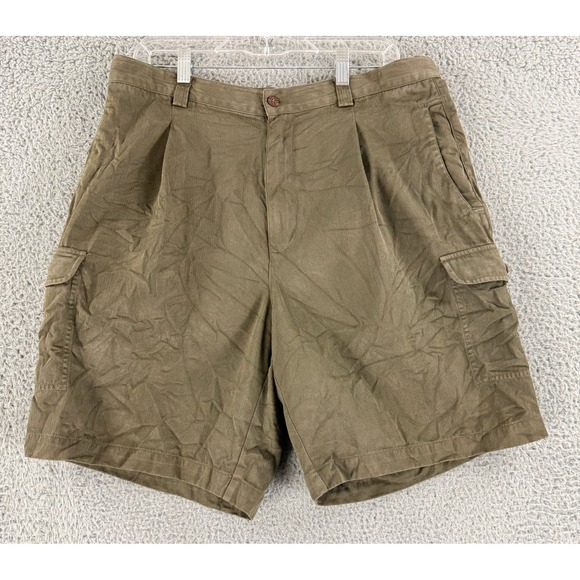Tommy Bahama Other - Tommy Bahama Herringbone Cargo Shorts Mens 35 Brown‎ Pleated Utility Outdoor